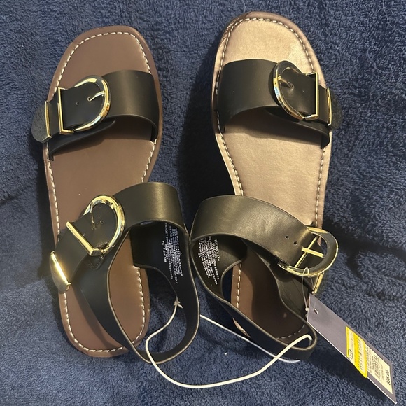 Women’s Mira Double Buckle Sandals-Black Size 10 - Picture 2 of 4